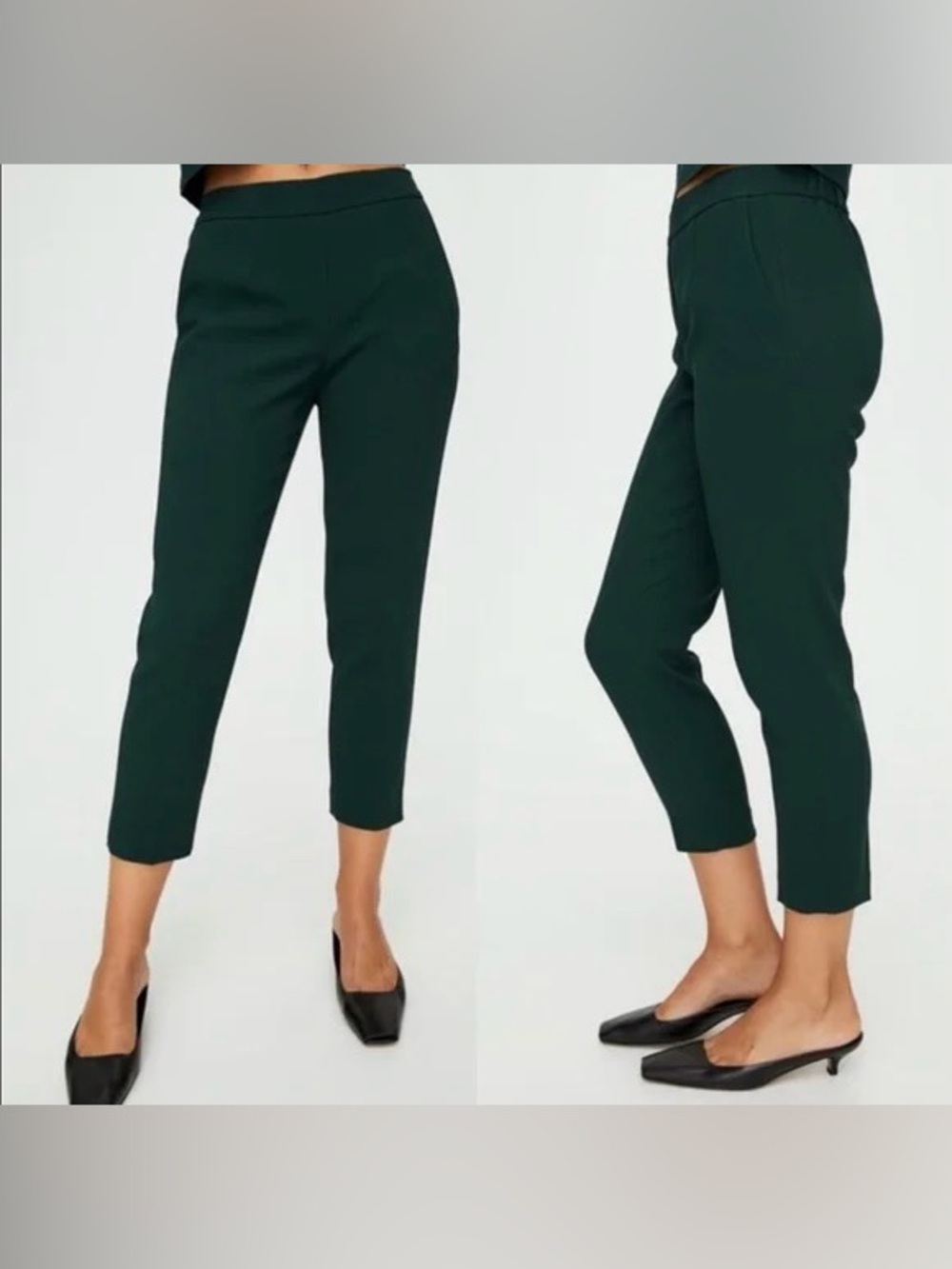 ARITZIA BABATON Dark Green Cropped Trousers (S)